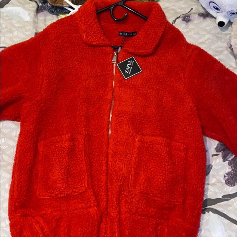 red teddy jacket